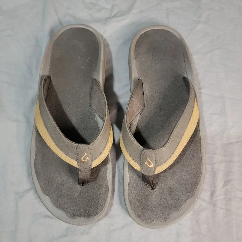 Olukai Ohana Sandals Thong Flip Flop Dark Java Ray Brown Mens Size 13